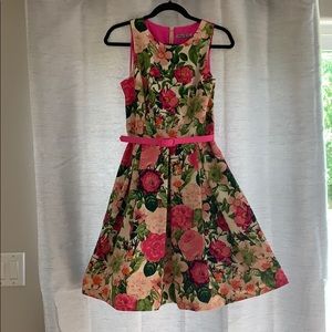 Eliza J fit and flare floral motif dress
